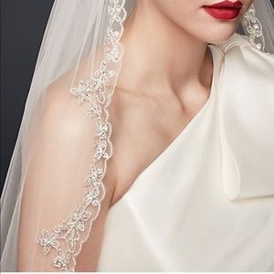 David’s Bridal Filigree Metallic Cathedral Veil